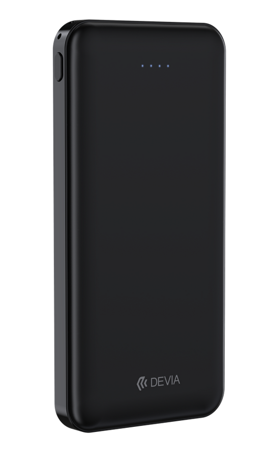 Devia - 10,000mAh Kintone Dual Port LED Indicator Powerbank - Black